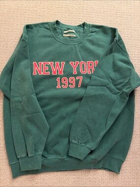 Anthropologie Forest Green "New York 1997" Crewneck Sweatshirt
